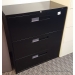 Global Black 3 Drawer Lateral File Cabinet, Locking